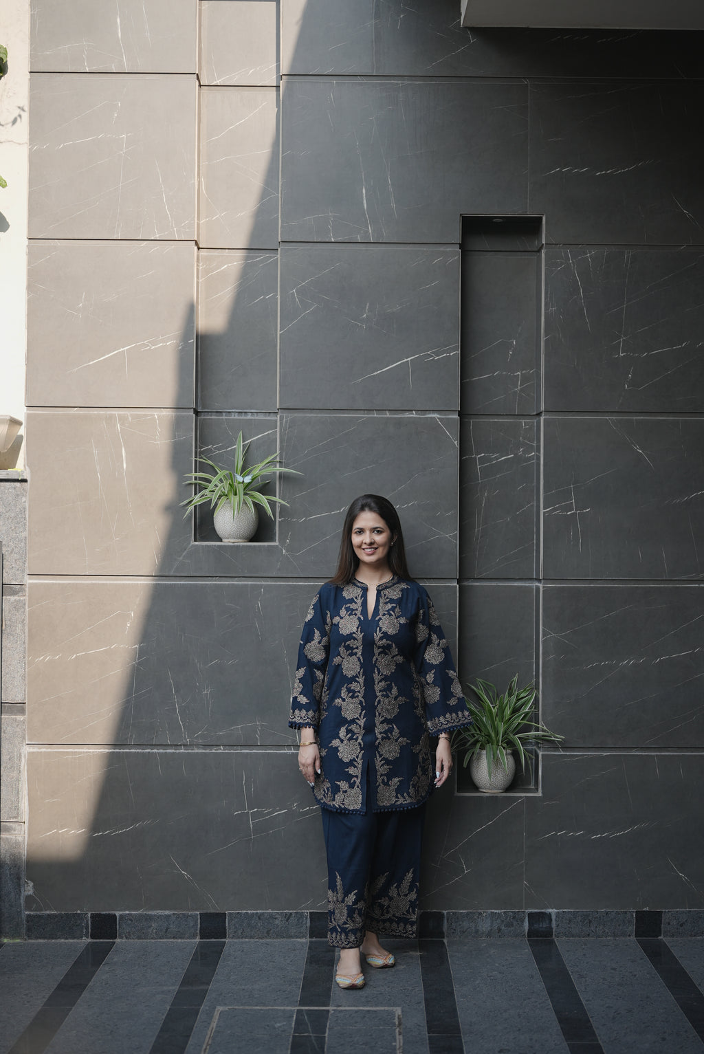 Midnight Bloom Velvet Suit