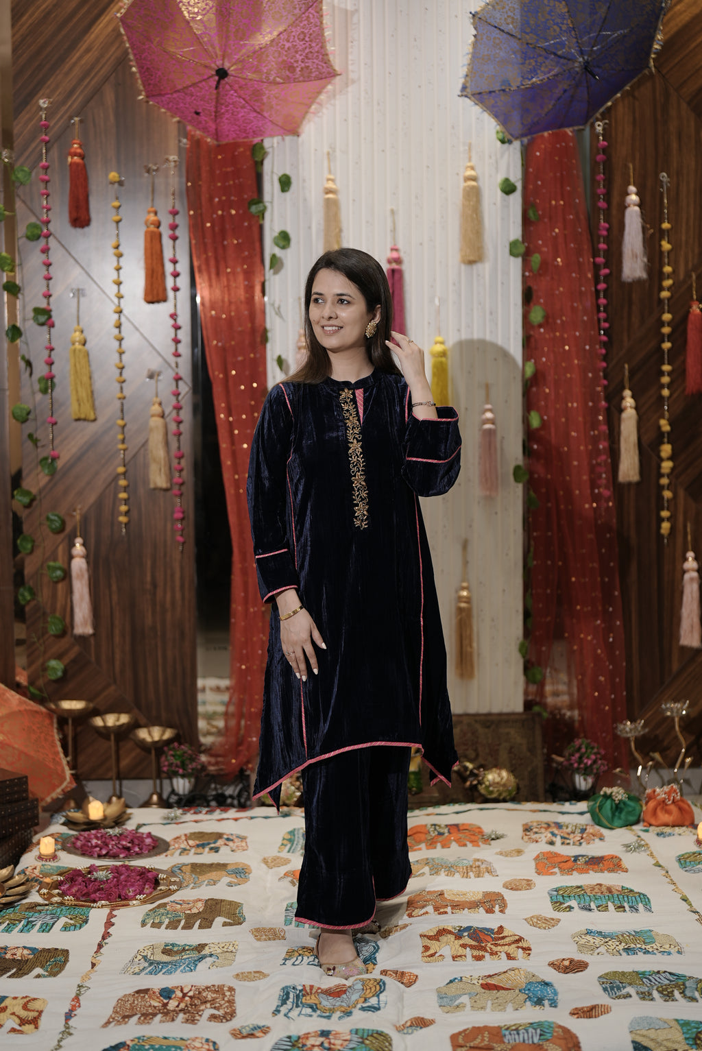 Midnight Velvet Kurta Set