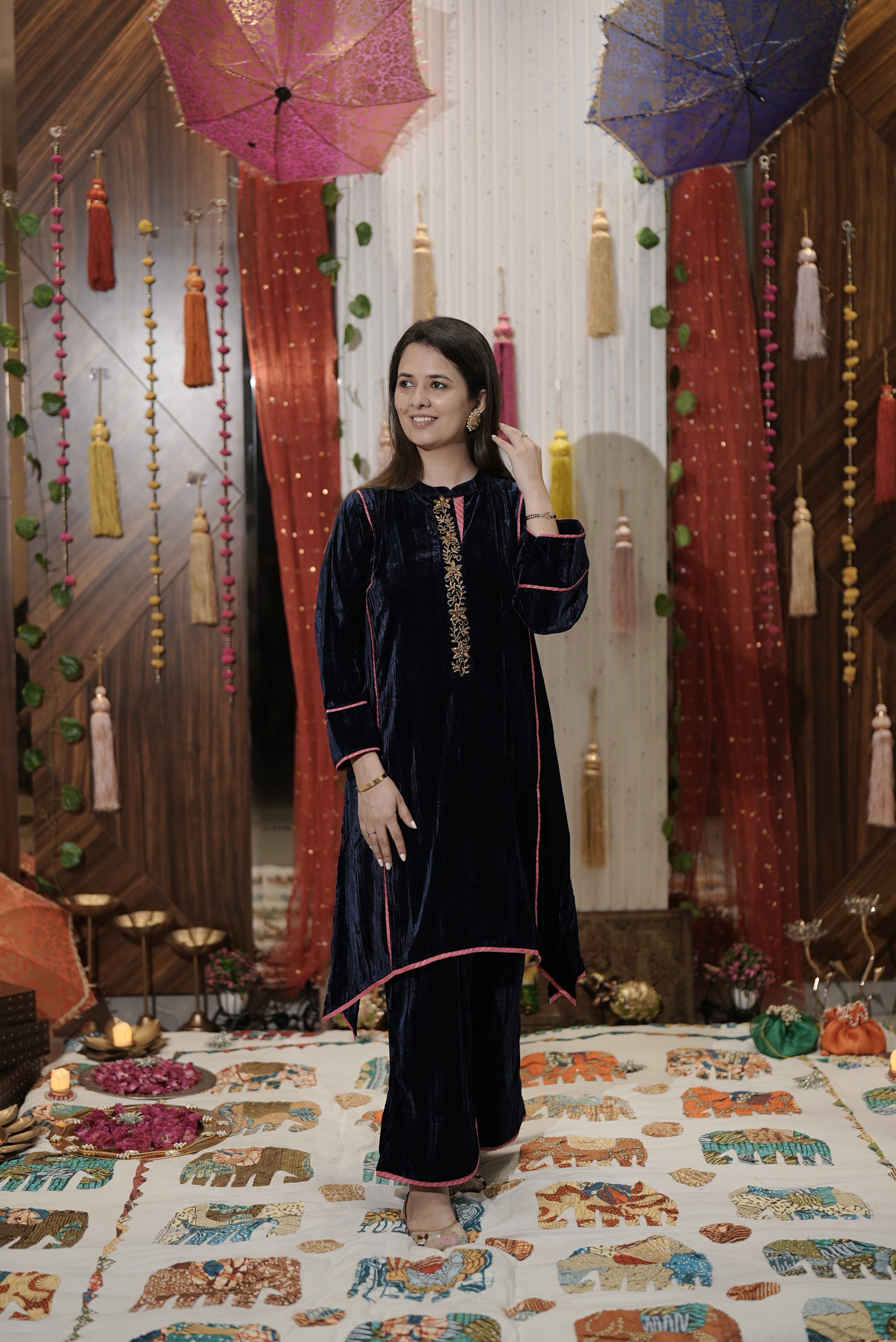 Midnight Velvet Kurta Set