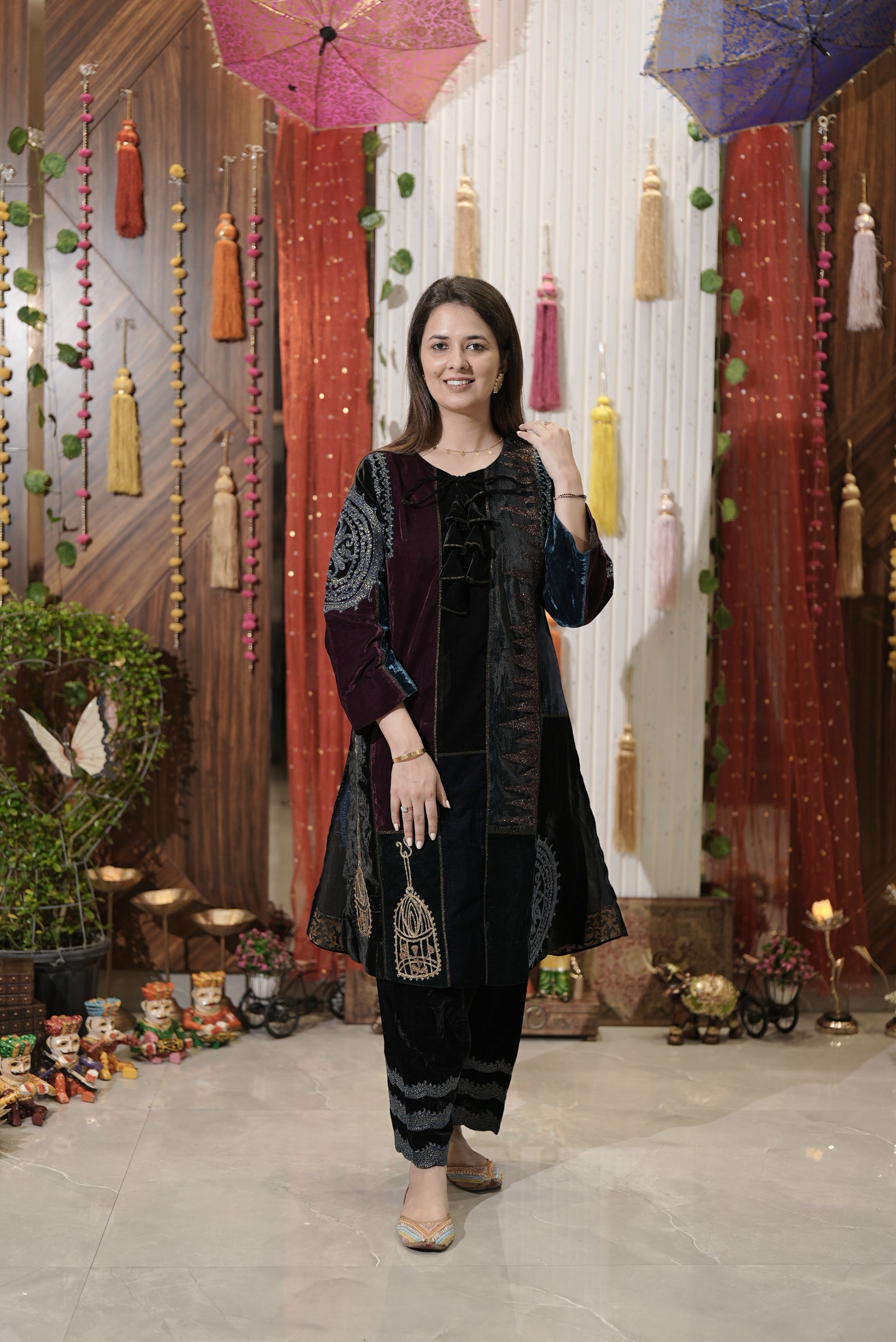 Color blocking kurta set