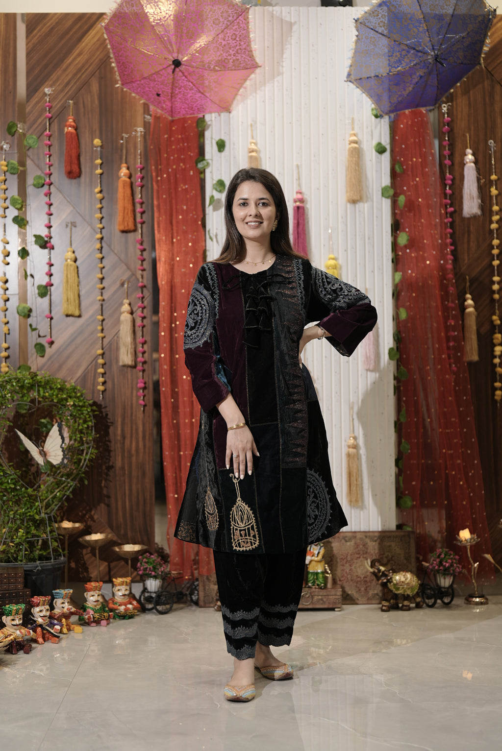 Color blocking kurta set