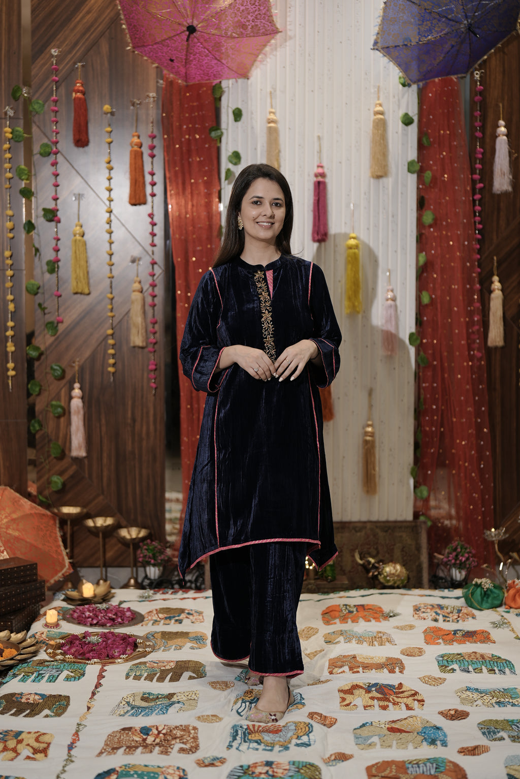 Midnight Velvet Kurta Set