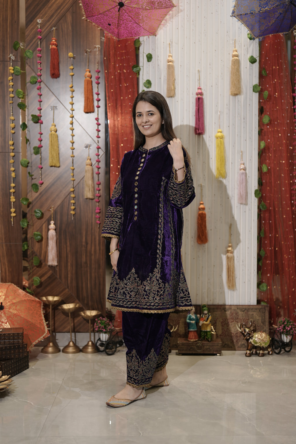 Purple kurta set