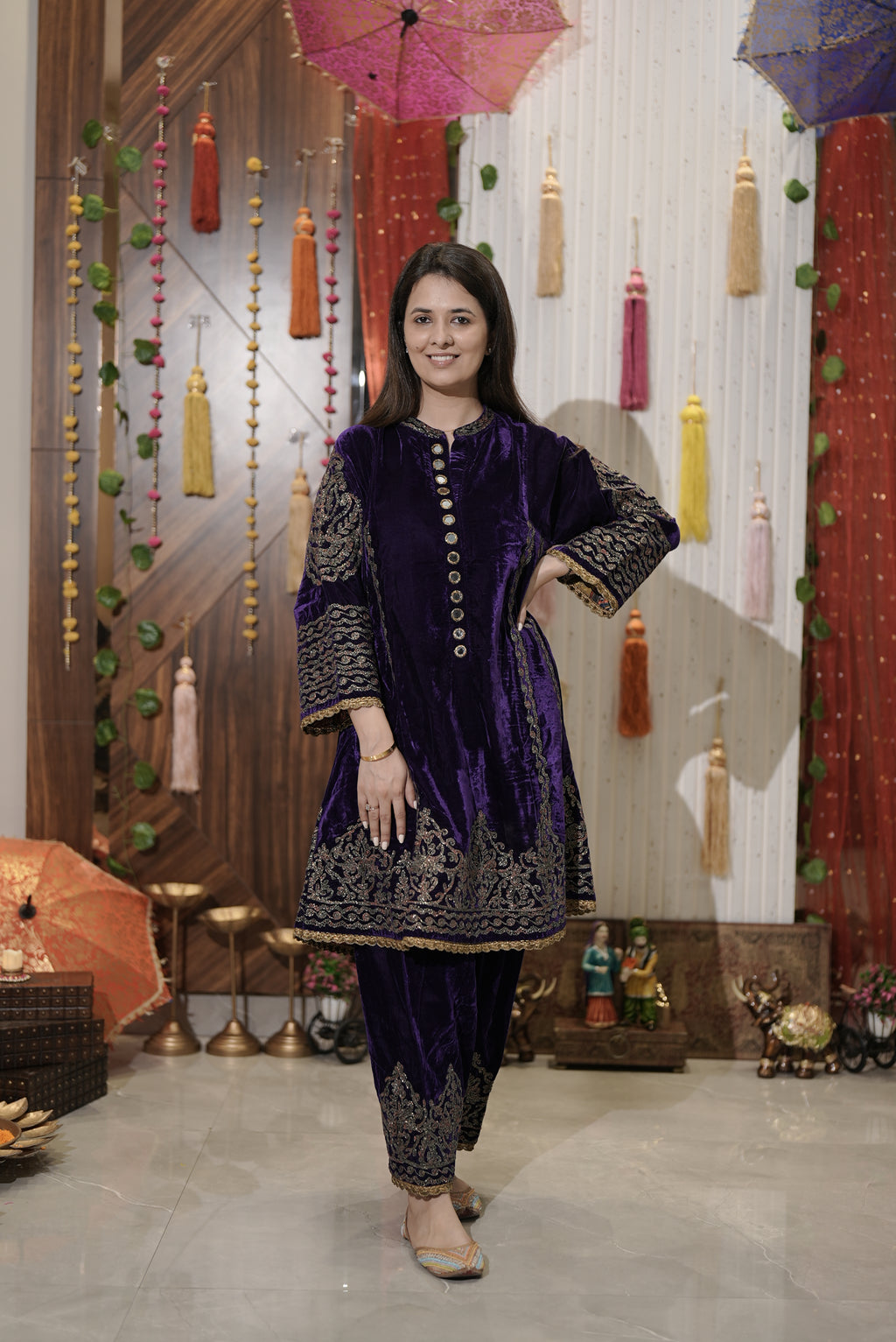 Purple kurta set