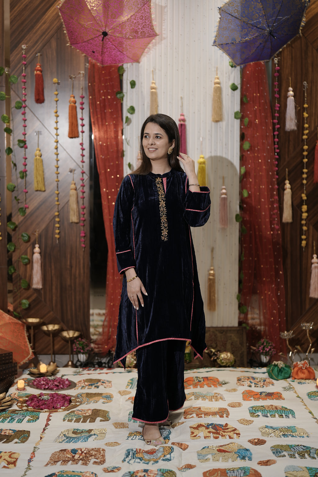 Midnight Velvet Kurta Set
