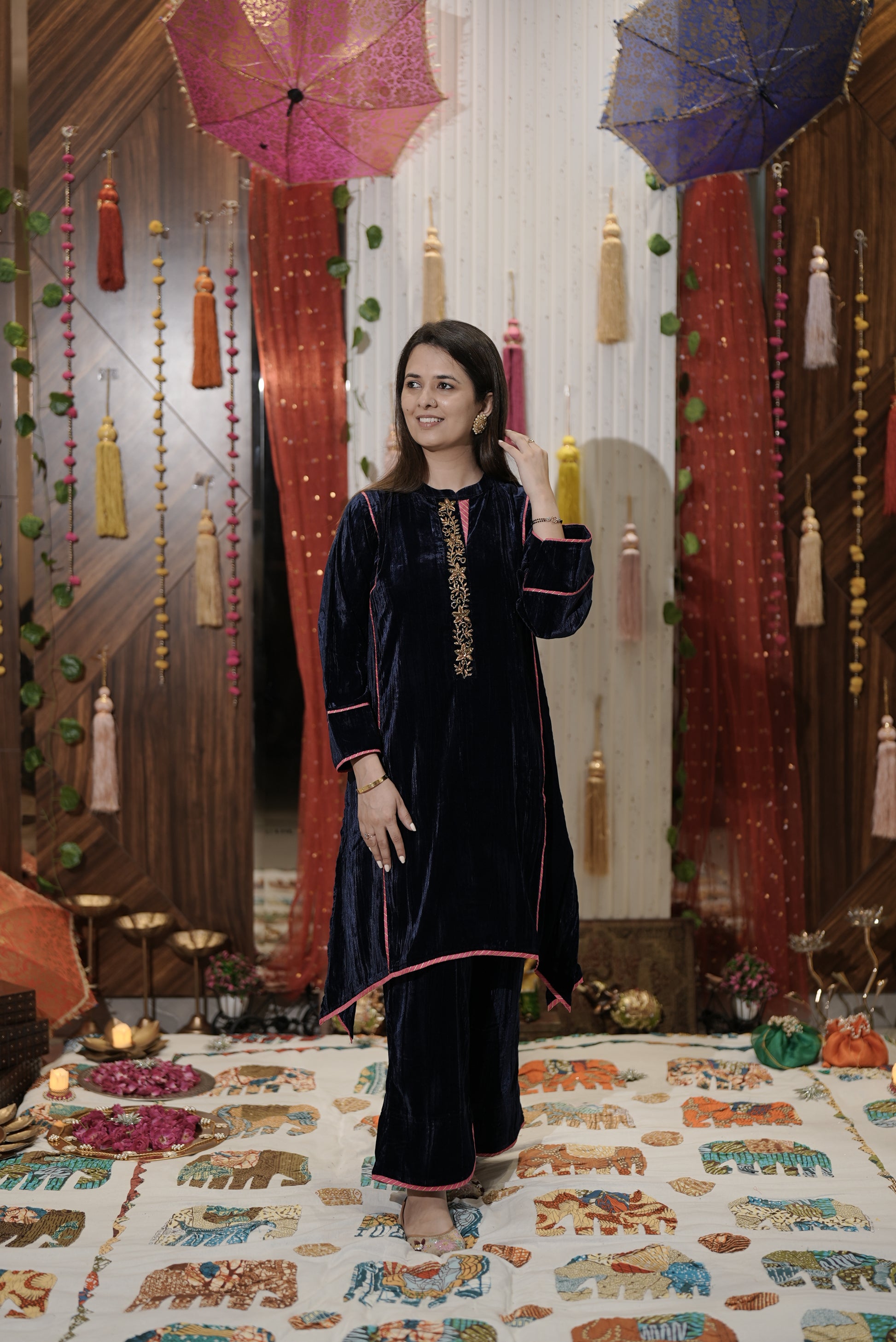 Midnight Velvet Kurta Set