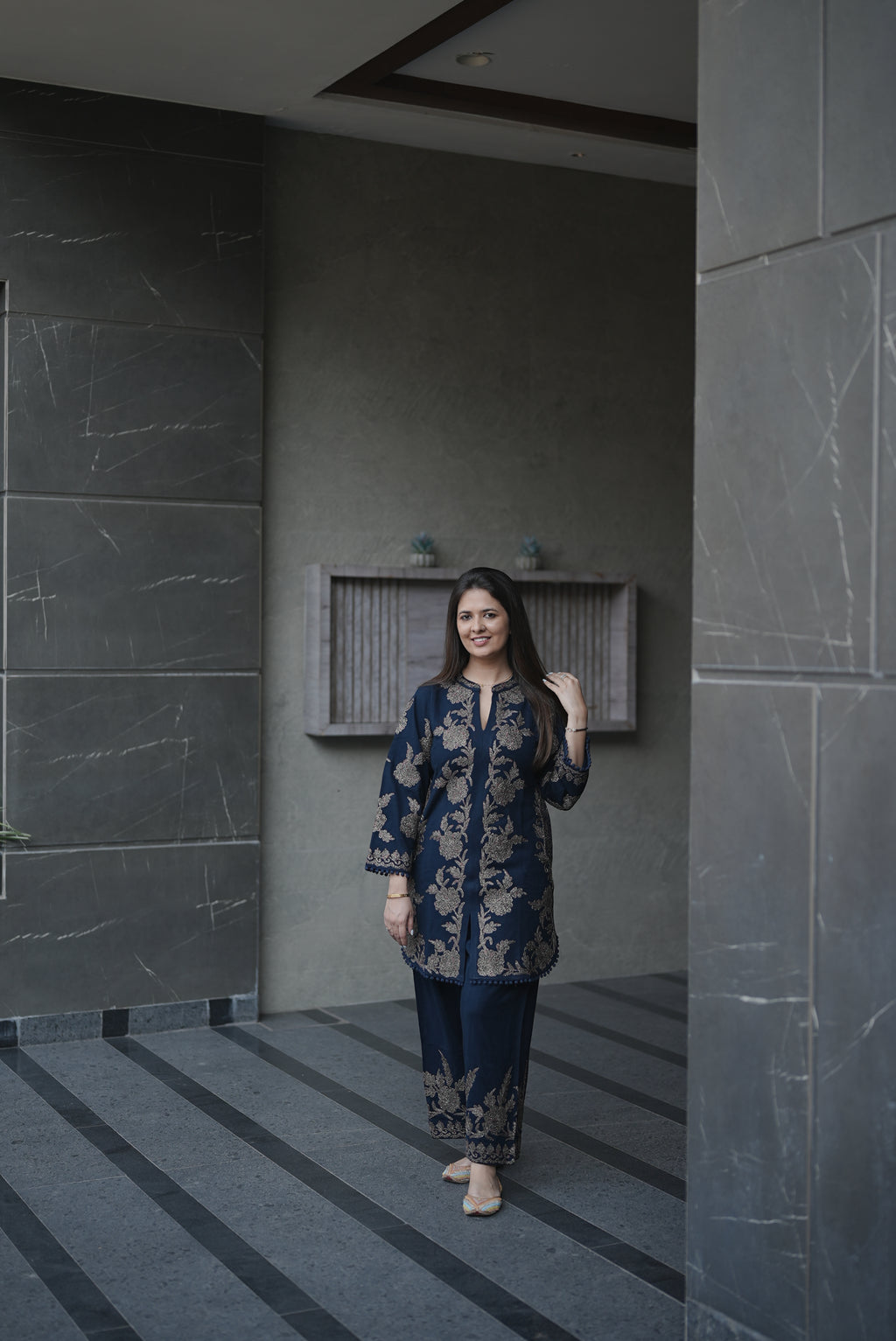 Midnight Bloom Velvet Suit