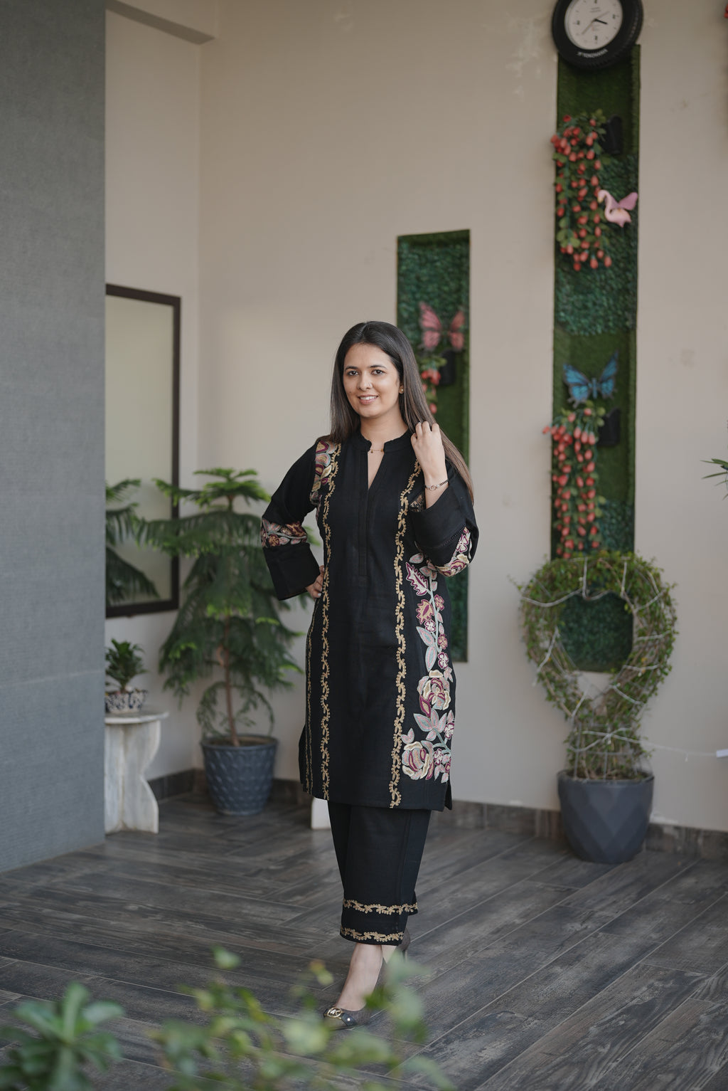 Black Rose Embroidered Suit