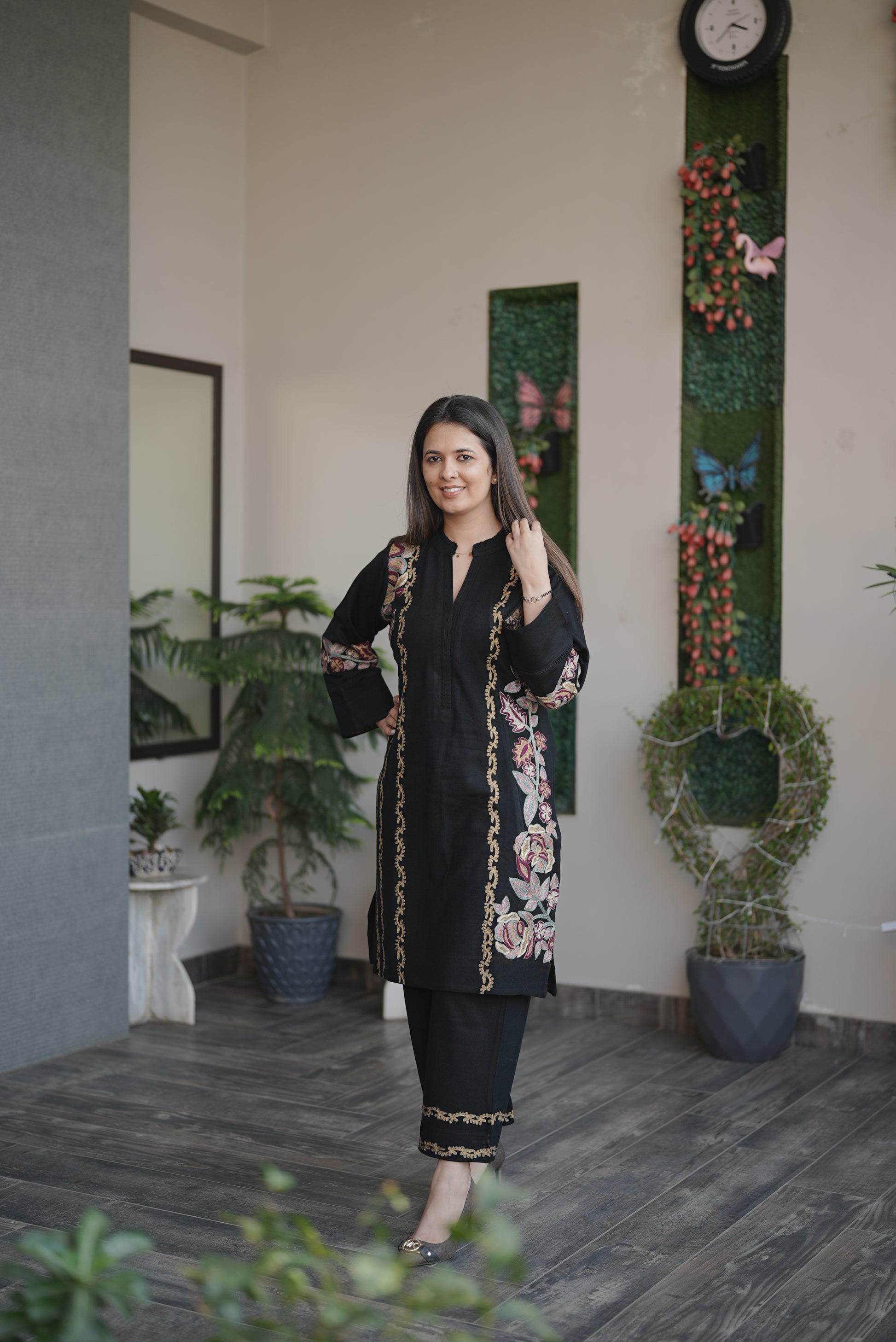 Black Rose Embroidered Suit
