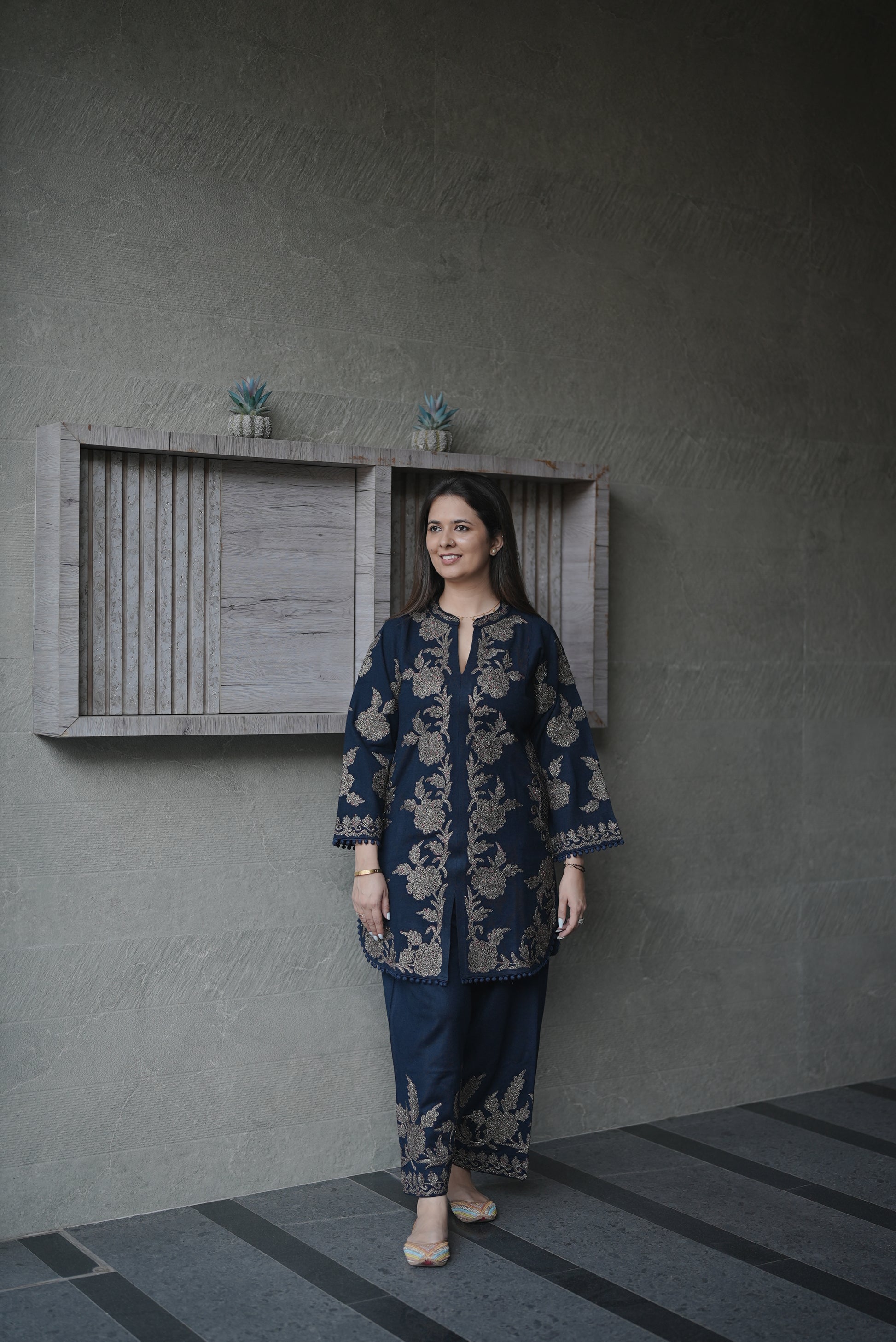 Midnight Bloom Velvet Suit