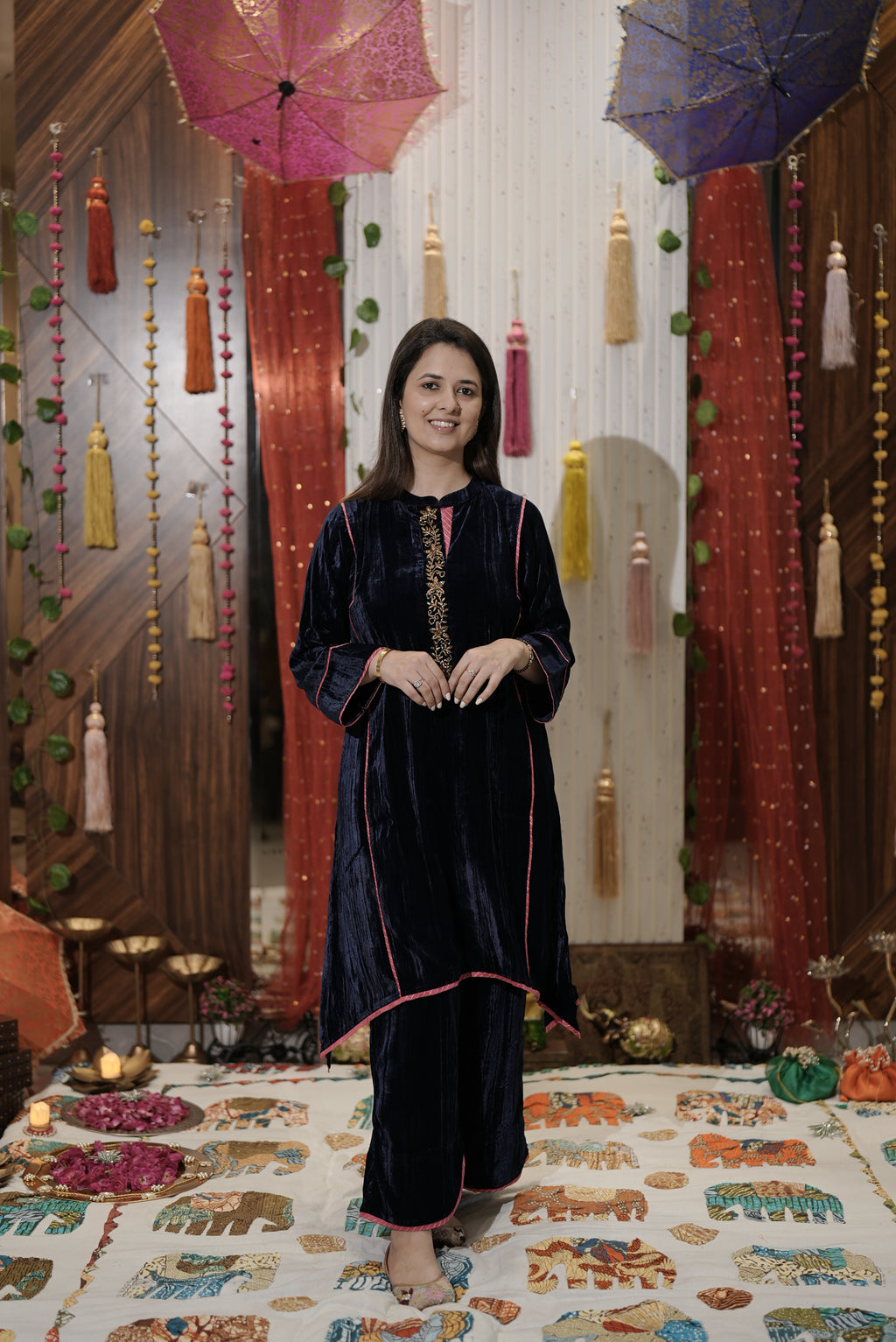 Midnight Velvet Kurta Set
