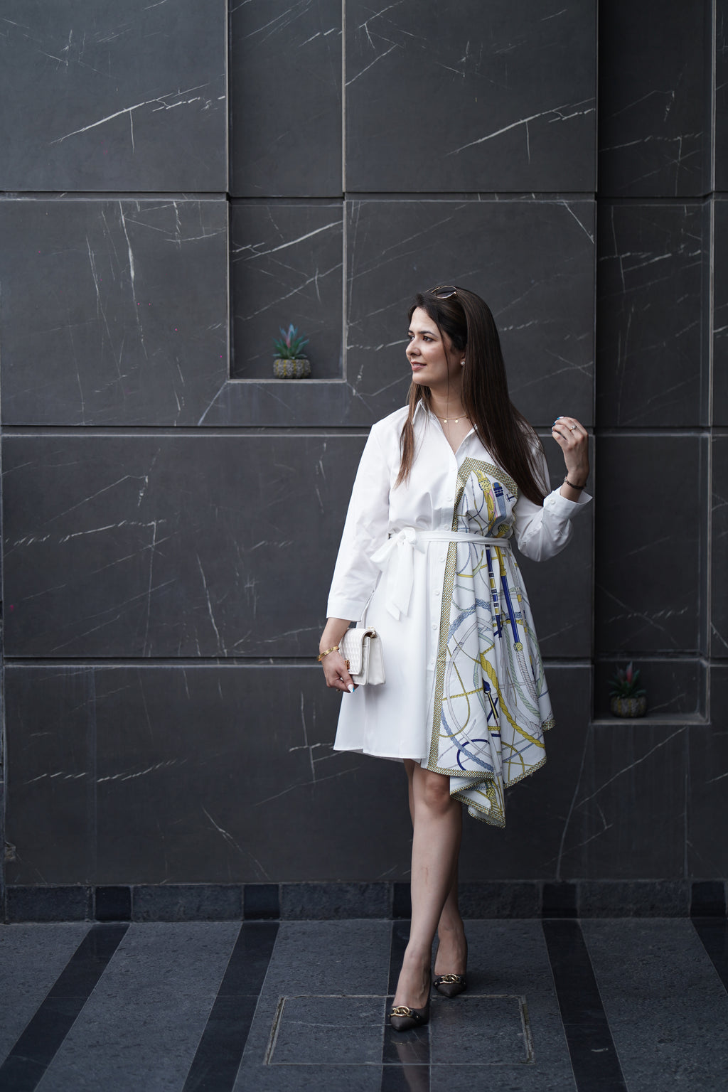 The Draped Luxe Shirt Dress