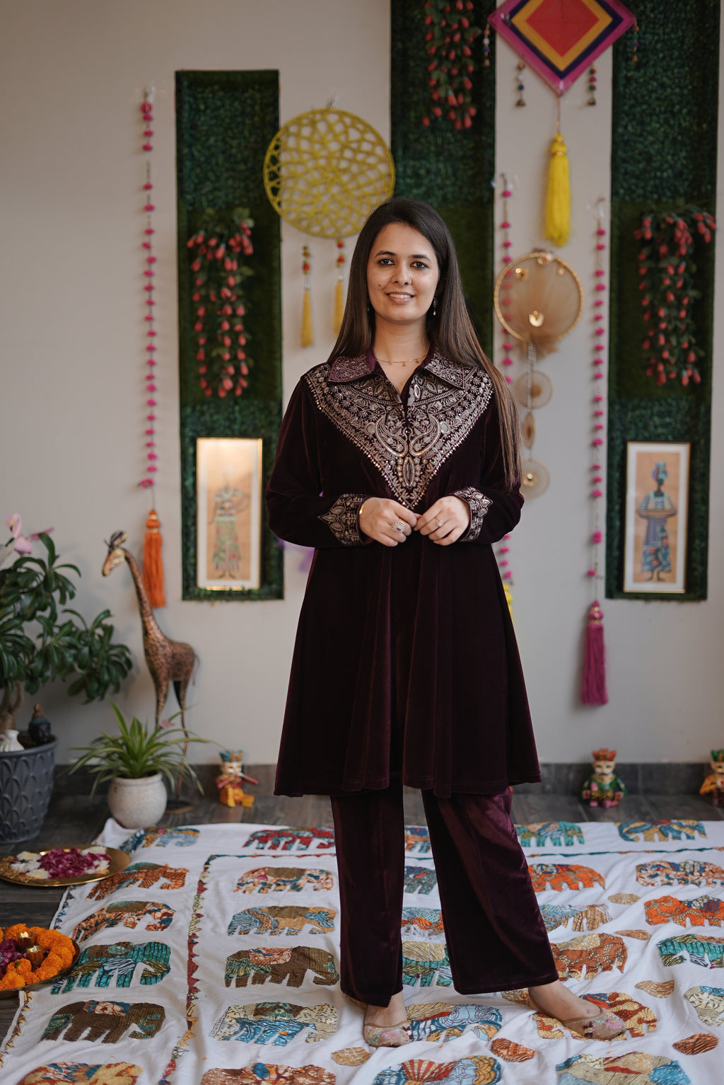 Zehra velver wine set