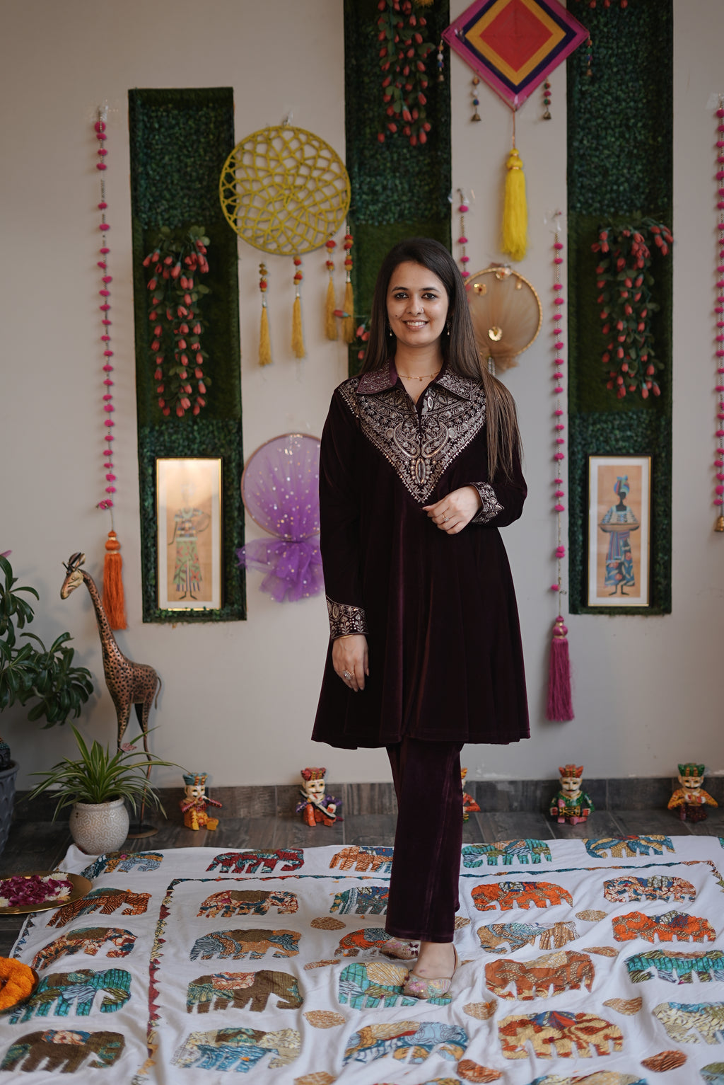 Zehra velver wine set