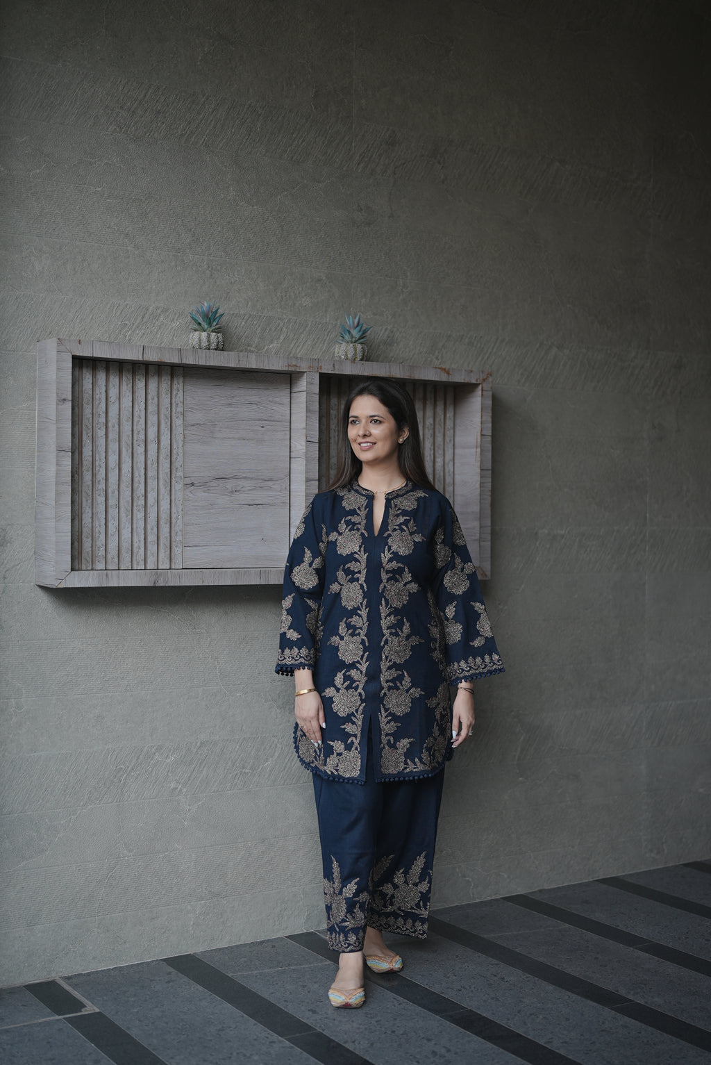 Midnight Bloom Velvet Suit