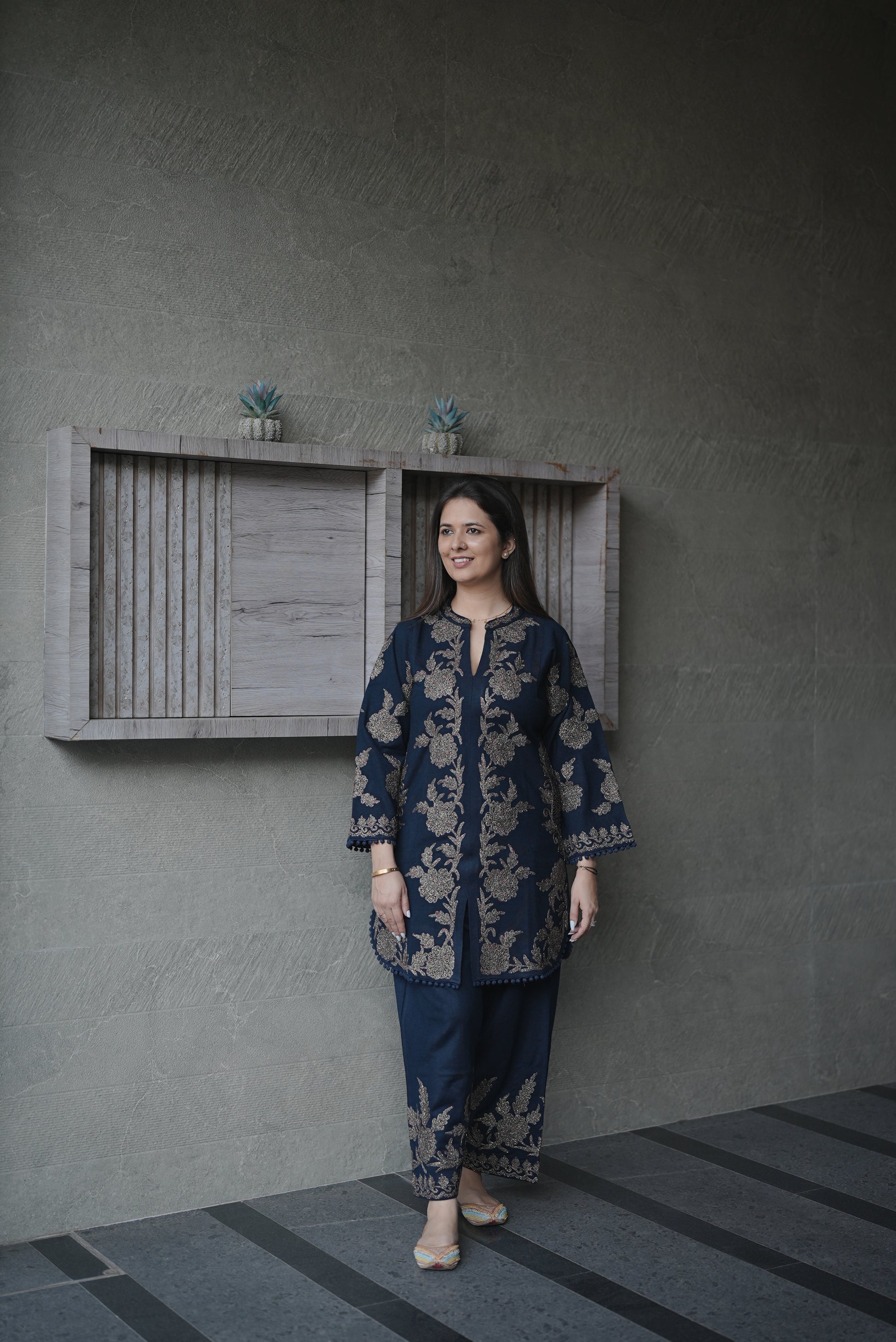 Midnight Bloom Velvet Suit