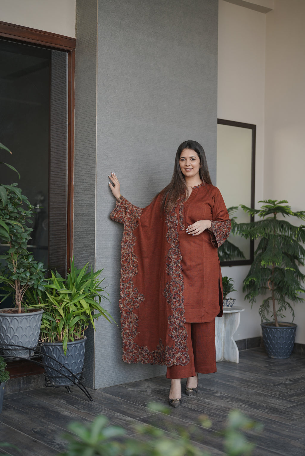 Rust Regal Embroidered Suit