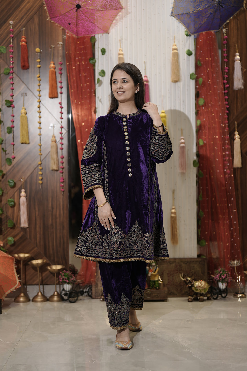 Purple kurta set