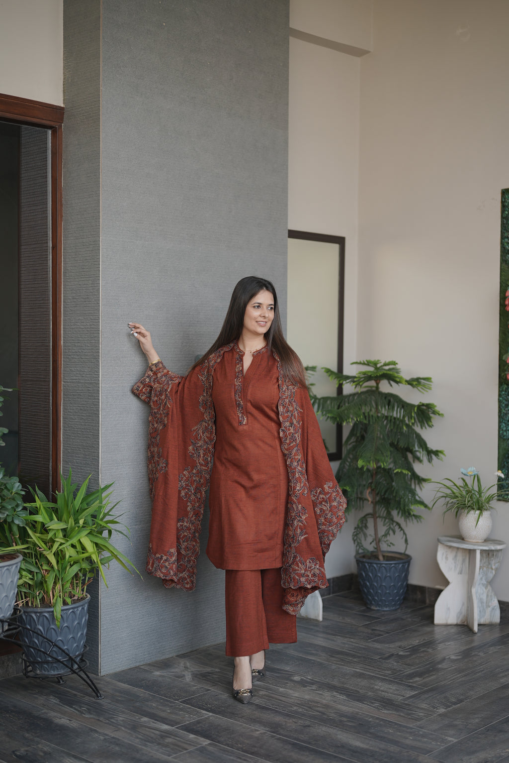 Rust Regal Embroidered Suit