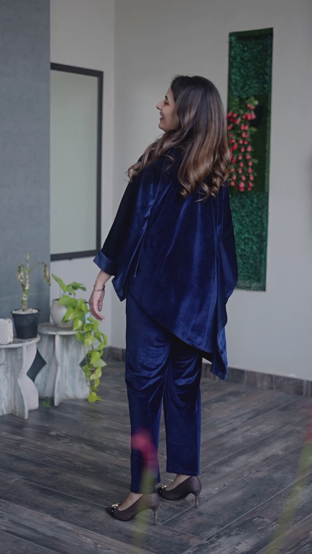 Midnight Bloom Velvet Co-ord Set