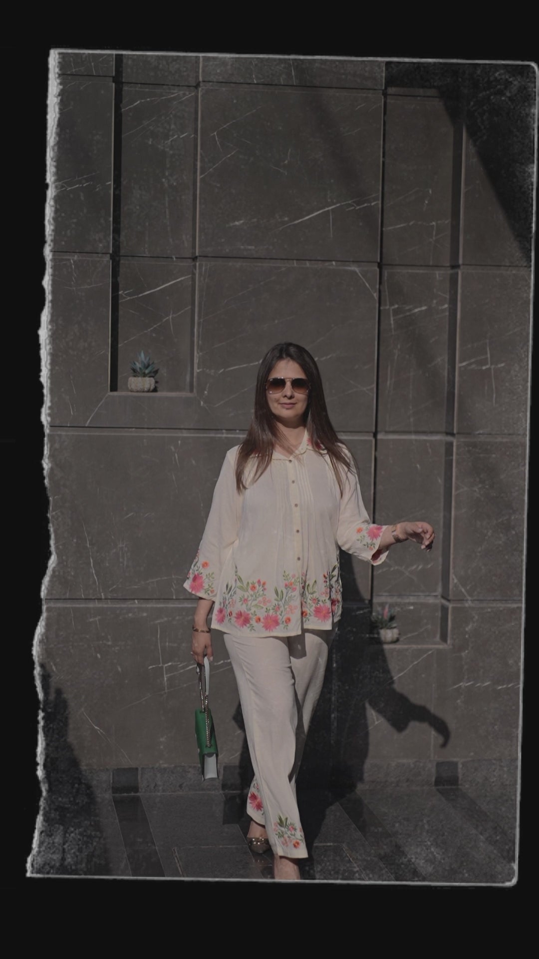 Ivory Floral Embroidered Co-Ord Set